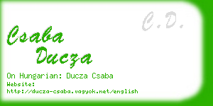 csaba ducza business card